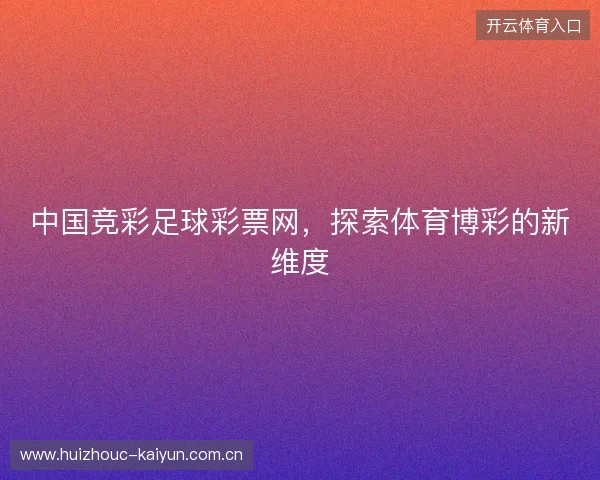 中国竞彩足球彩票网，探索体育博彩的新维度